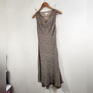 y2k Silk Cheetah Print Midi Dress